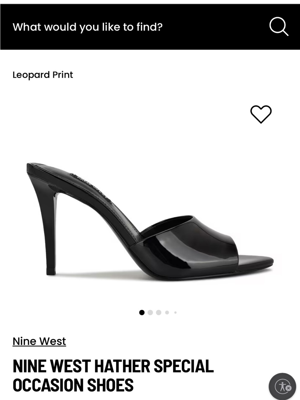 Nine West Black Patent Open-Toe Stiletto Mule *new & unworn*